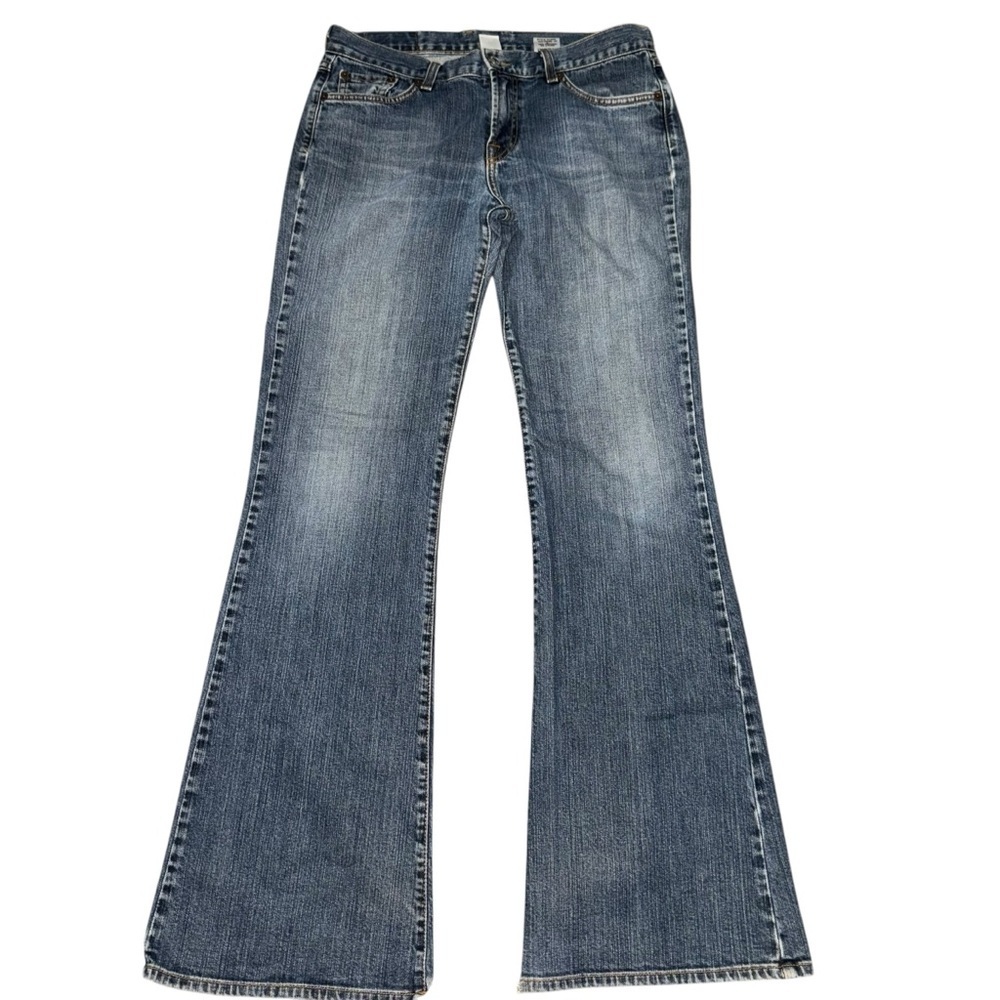 Lucky Brand Dungarees women’s 10/30 flare jeans long inseam 34 distressed hem